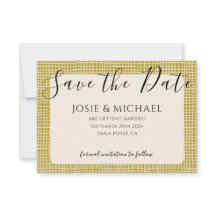 Tarjeta plana de guardar la fecha de boda boho ver