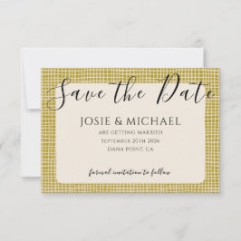 Tarjeta plana de guardar la fecha de boda boho ver