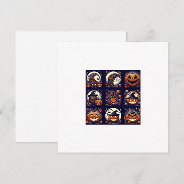 Tarjeta plana de Halloween (Anverso / Reverso)