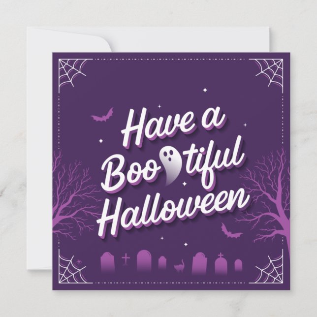 Tarjeta plana de Halloween Bootiful (5.25x5.25) (Anverso)
