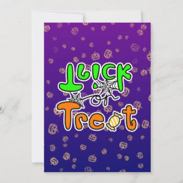 Tarjeta plana de Halloween Truco o trato
