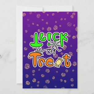 Tarjeta plana de Halloween Truco o trato