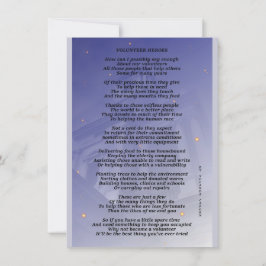Tarjeta plana de héroes voluntarios