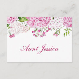 Tarjeta plana de hortensia rosa