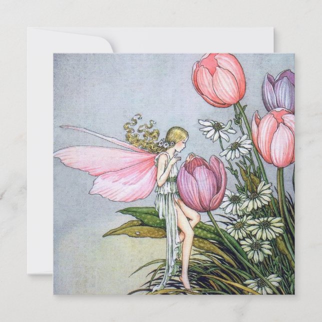 Tarjeta plana de Ilustracion Vintage para tulipane (Anverso)