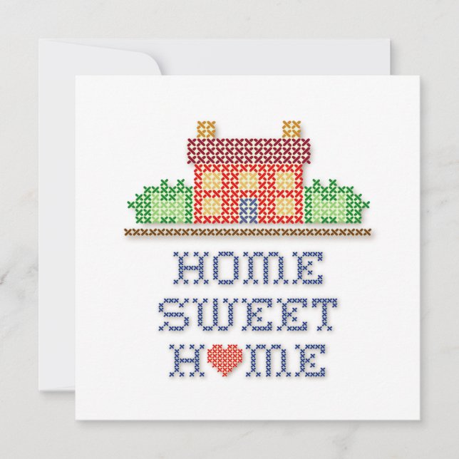 Tarjeta plana de invitación a casa dulce (Anverso)