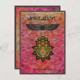 Tarjeta plana de invitación a fiesta temática egip