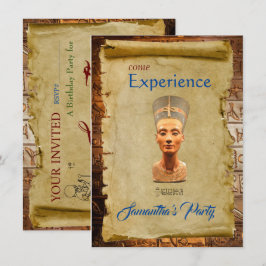 Tarjeta plana de invitación a fiesta temática egip