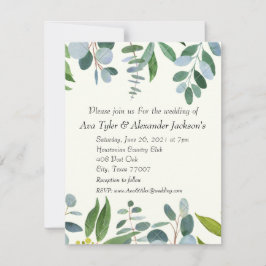 Tarjeta plana de invitación a la boda