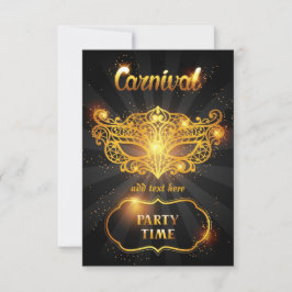 Tarjeta plana de invitación al carnaval