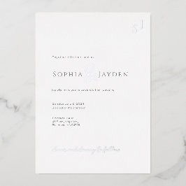 Tarjeta plana de invitación con foil minimalista e