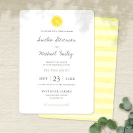 Tarjeta plana de invitación de boda de limón simpl