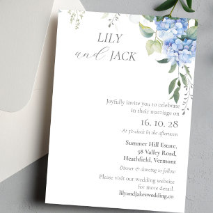 Tarjeta plana de invitación de boda sin foto Hydra