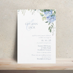 Tarjeta plana de invitación de boda sin foto Hydra
