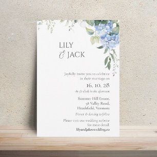 Tarjeta plana de invitación de boda sin foto Hydra