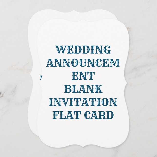 TARJETA PLANA DE INVITACIÓN DE BODAS EN BLANCO (Anverso / Reverso)