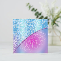 Tarjeta plana de invitación de cumpleaños Lace & P