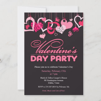Tarjeta plana de invitación de el día de San Valen
