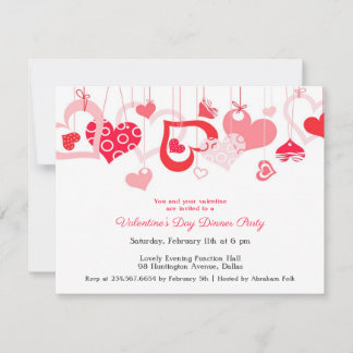 Tarjeta plana de invitación de el día de San Valen
