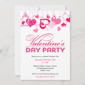 Tarjeta plana de invitación de el día de San Valen