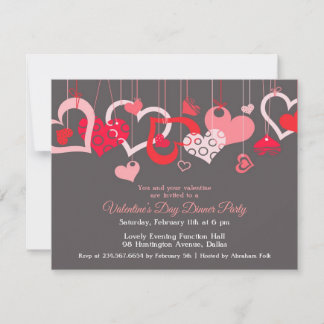 Tarjeta plana de invitación de el día de San Valen