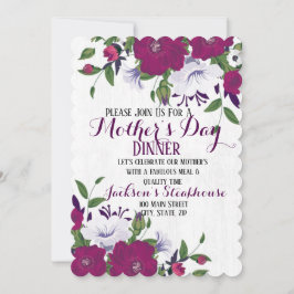 Tarjeta plana de invitación floral del Día de la M