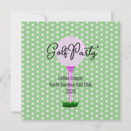 Tarjeta plana de invitación para fiesta de golf de