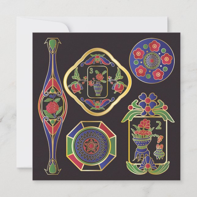 Tarjeta plana de joyería Mah Jongg (Anverso)