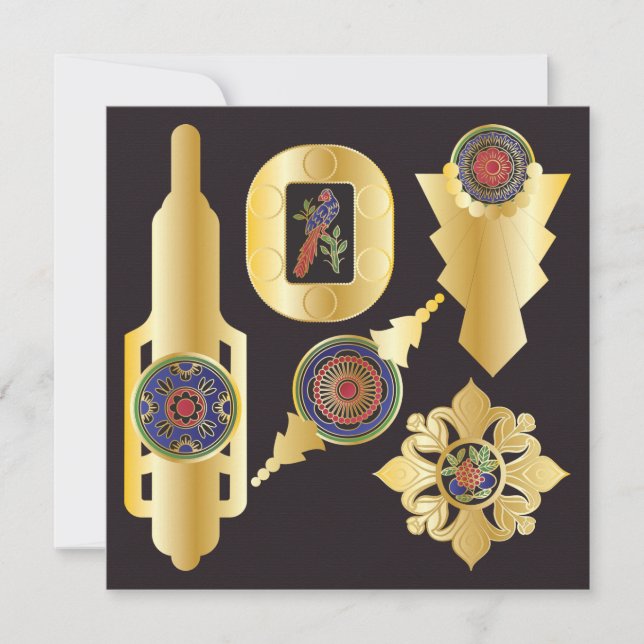 Tarjeta plana de joyería Mah Jongg (Anverso)