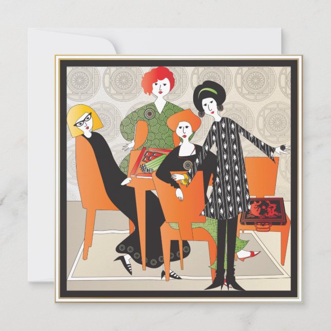 Tarjeta plana de juego Mah Jongg (Anverso)