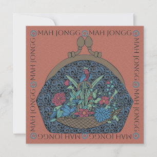 Tarjeta plana de la bolsa de flores Mah Jongg