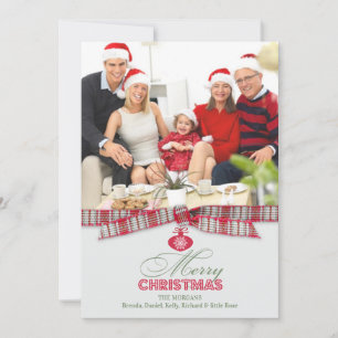 Tarjeta plana de la cinta de fotos de navidad de M