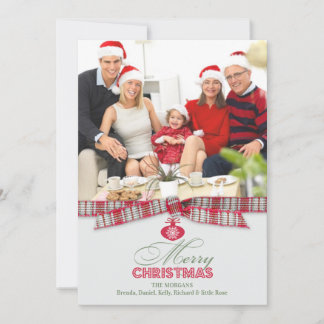 Tarjeta plana de la cinta de fotos de navidad de M