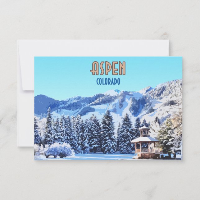 Tarjeta plana de la estación de esquí de Aspen Col (Anverso)