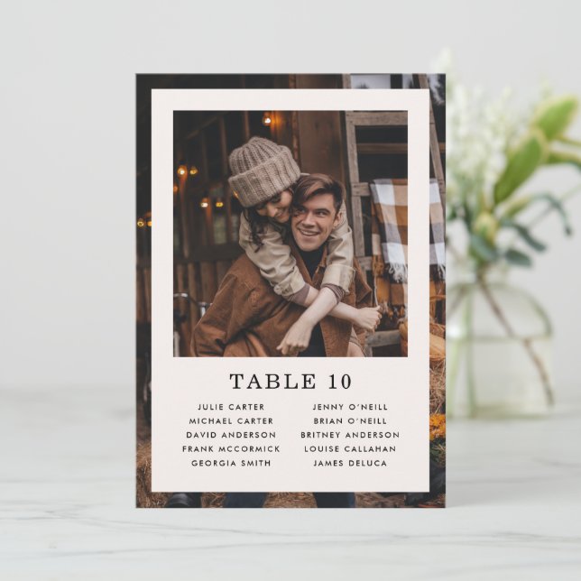 Tarjeta plana de la gráfica de asiento del Boda de (Anverso de pie)