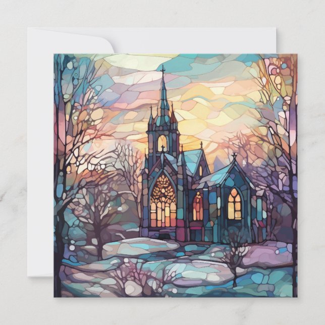 Tarjeta plana de la Iglesia del Vidrio Manchado (B (Anverso)
