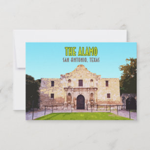 Tarjeta plana de la Misión Álamo San Antonio Texas
