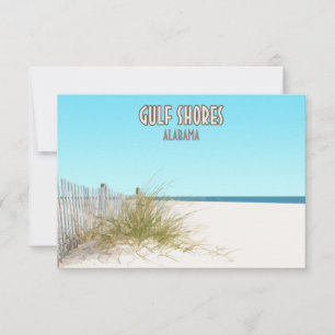 Tarjeta plana de la playa del Golfo de Alabama