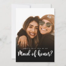 Tarjeta plana de la propuesta de la dama de honor