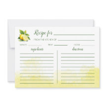 Tarjeta plana de la receta de agua limón