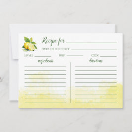 Tarjeta plana de la receta de agua limón