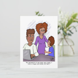 Tarjeta plana de la tarea del hijo que hace el pad