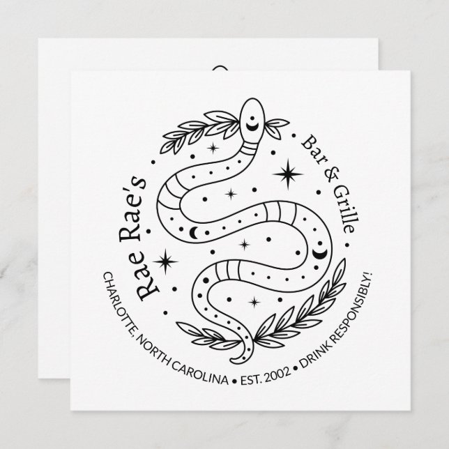 Tarjeta plana de logo de serpiente comercial perso (Anverso / Reverso)