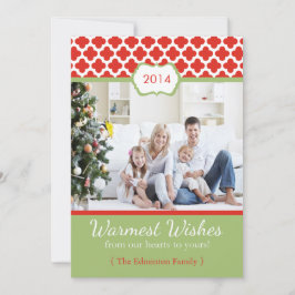 Tarjeta plana de los Navidades del Quatrefoil verd