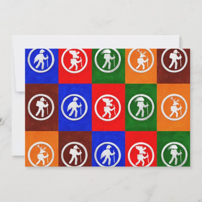 Tarjeta plana de marcas de senderos para animales (Anverso)