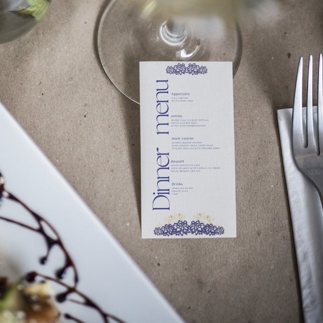 Tarjeta plana de menú Baby Shower Dinner (Subido por el creador)