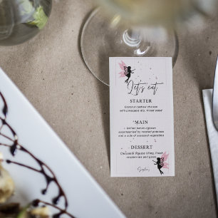 Tarjeta plana de menú de Fiesta de hadas caprichos