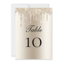 Tarjeta plana de mesa de boda con destellos de cha