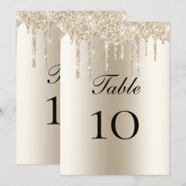Tarjeta plana de mesa de boda con destellos de cha