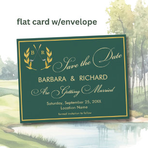 Tarjeta plana de monograma de golf para guardar la